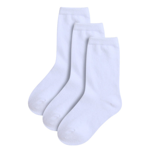 Boys 3 Pairs Plain Crew Length School Socks