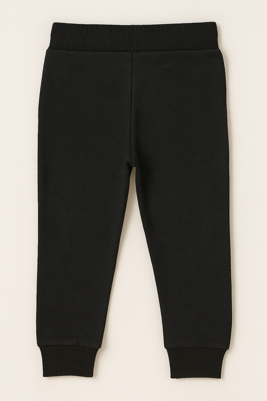 Boys French Terry Joggers With Drawstring Closure – Black