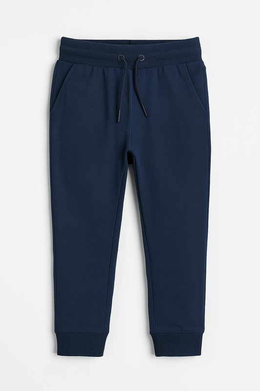 Boys French Terry Joggers With Drawstring Closure – Navy