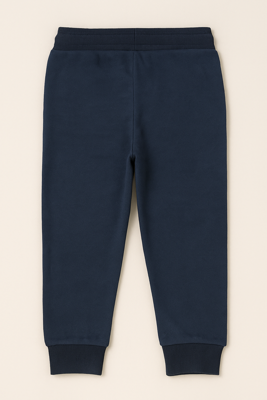 Boys French Terry Joggers With Drawstring Closure – Navy