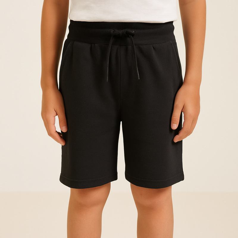 Boys French Terry Shorts 100% Cotton– Black