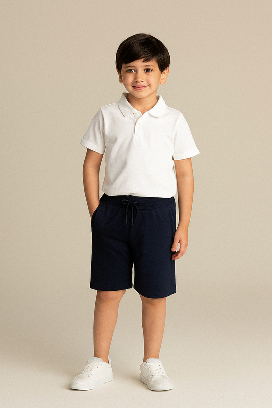 Boys French Terry Shorts 100% Cotton– Navy