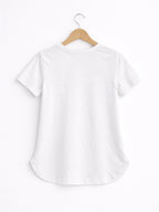 Girls Miami Graphic Embellished T-Shirt (White- Relaxed Fit)