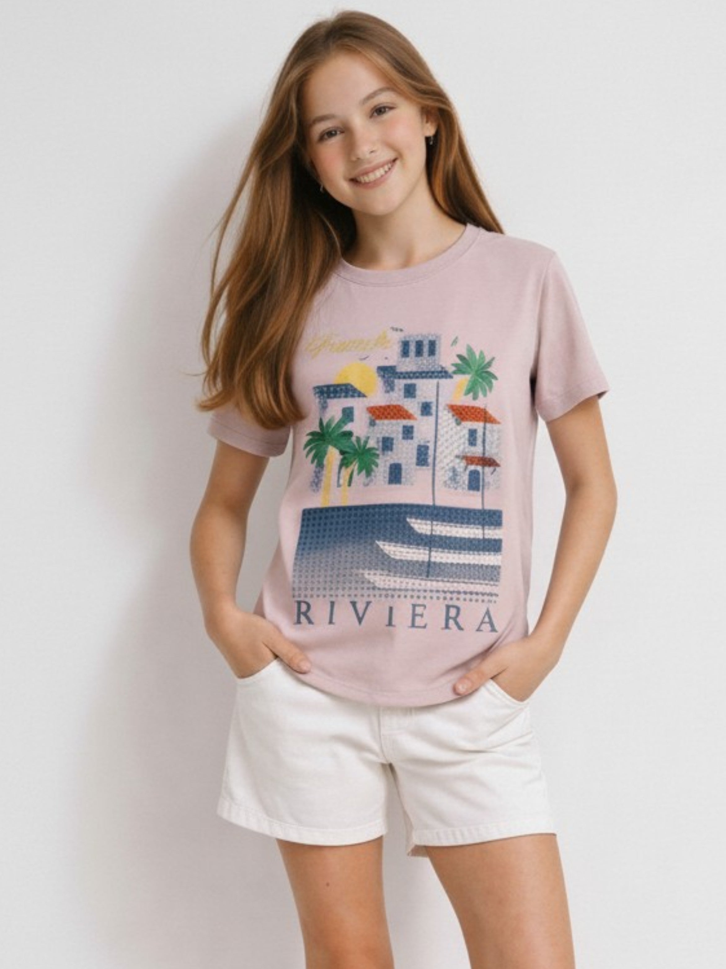 Girls French Riviera Embellished T-Shirt (Relaxed Fit)