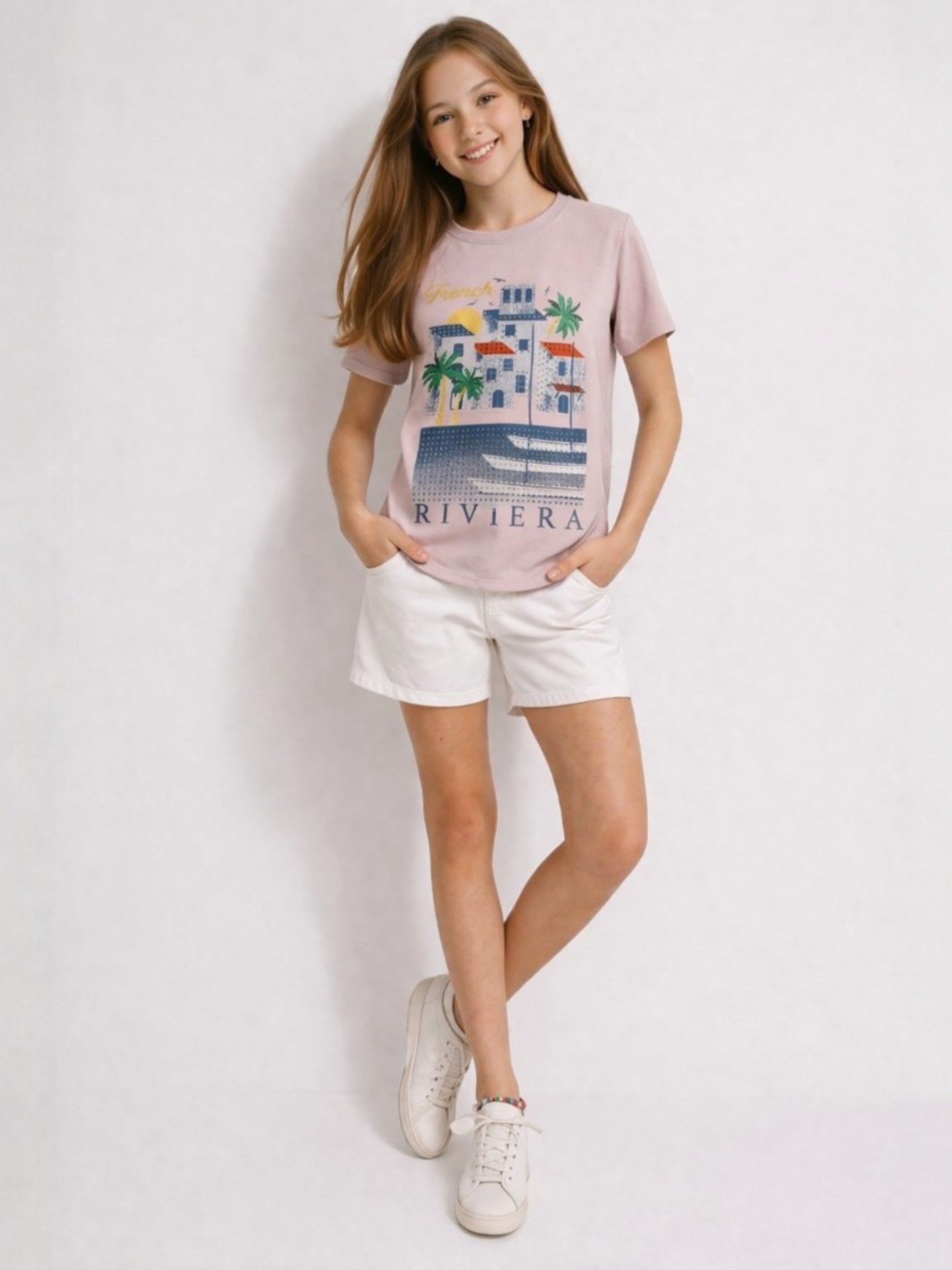 Girls French Riviera Embellished T-Shirt (Relaxed Fit)