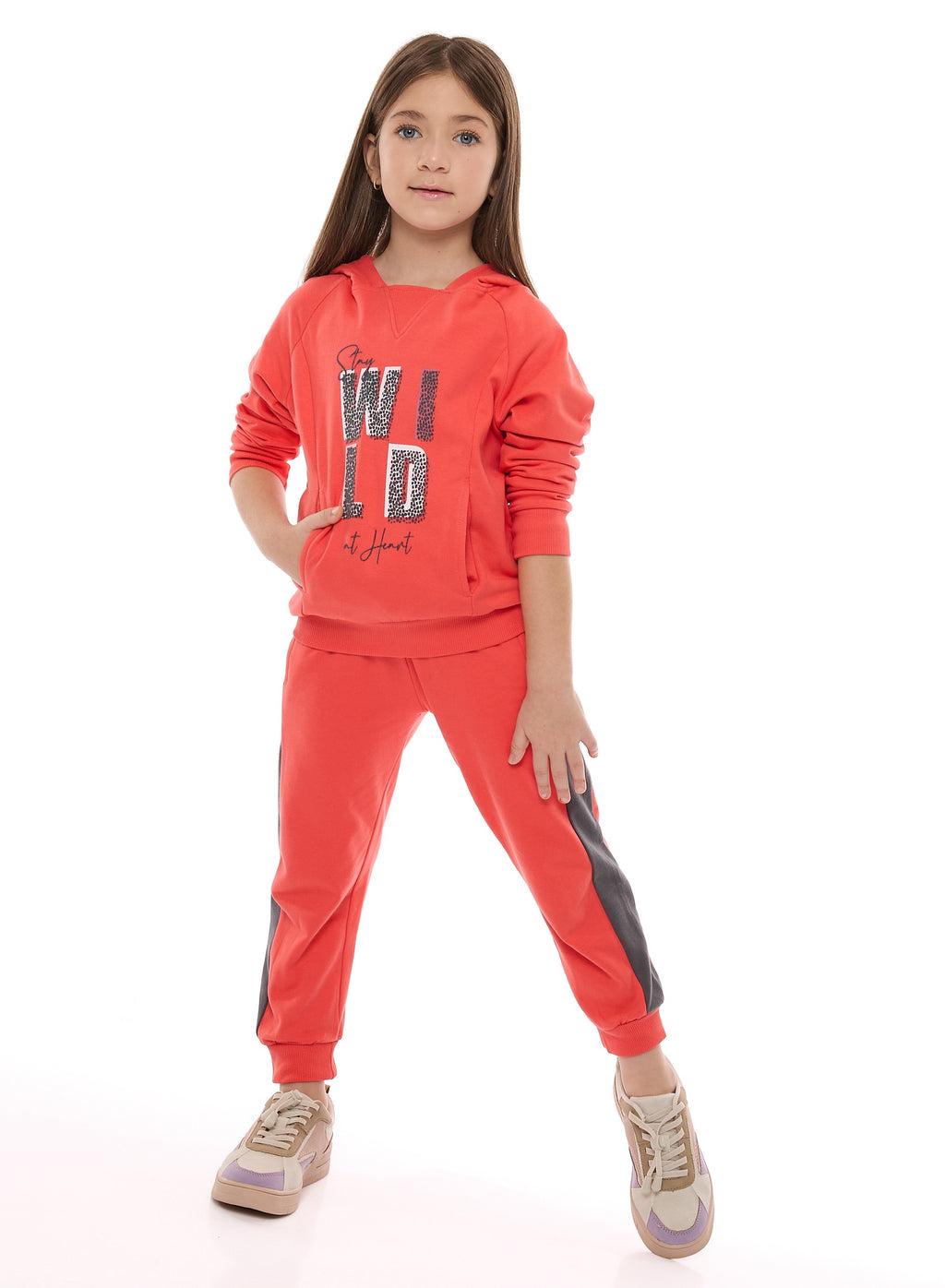 Embroidered "Wild" Hoodie With Matching Joggers