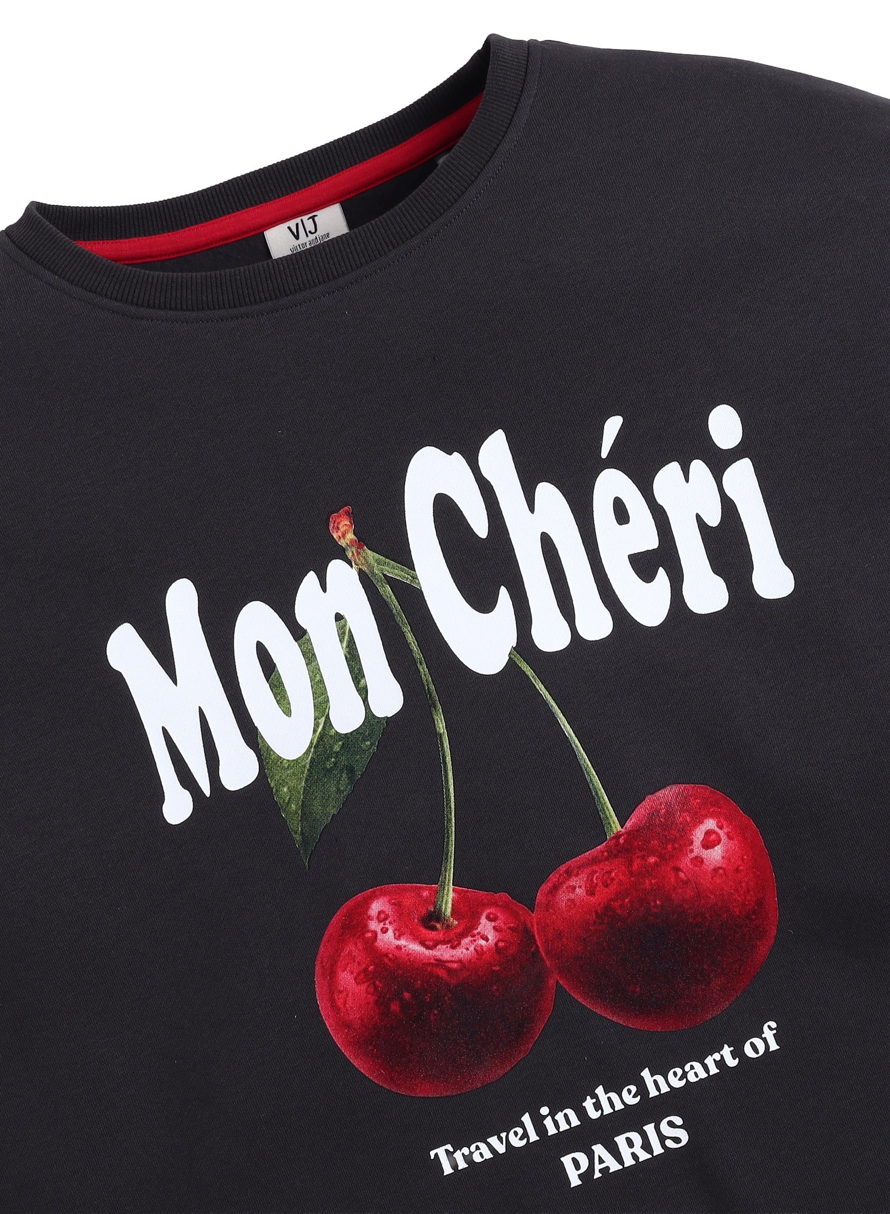 Mon Chã©Ri Cherry Print Sweatshirt “ 100% Cotton Fleece | Puff Print |