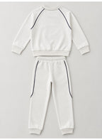 Boys’ Sweatshirt and Jogger Set with Chest Badge Detail