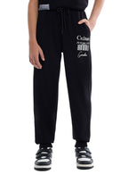 Boys Black Sweatshirt & Jogger Set With Printed Patch Design