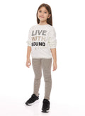 Victor And Jane Girls - Sweat Top And Leggings Set With Applique Embroidery