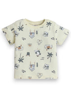 Hey Vacay All Over Printed T-Shirt and Shorts Set - White