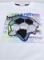 Victor And Jane Boys 2 Pc Set- ' T-Shirt, "Game On" Football With Matching Shorts