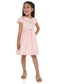 Chic Pink/Gold Lapel Jacquard Dress