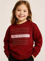 Girls’ Œperfectly Fabulous” Cotton Fleece Sweatshirt -Relaxed Fit