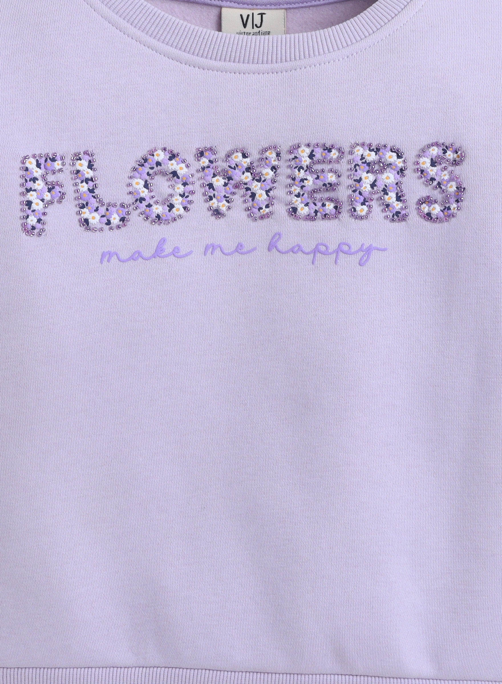Girls' - Œflowers Make Me Happy” Sweatshirt