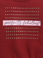 Girls’ Œperfectly Fabulous” Cotton Fleece Sweatshirt -Relaxed Fit