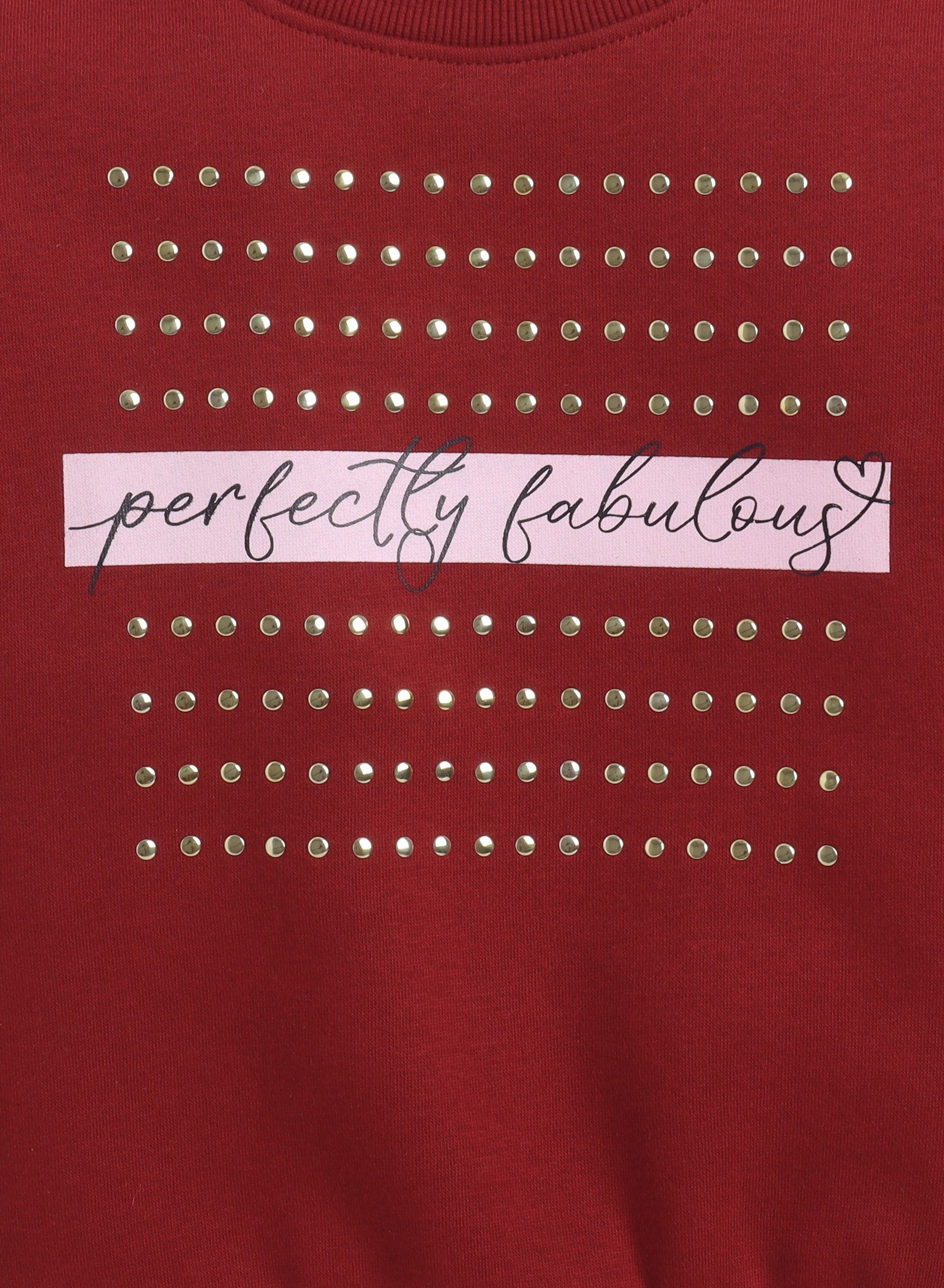 Girls’ Œperfectly Fabulous” Cotton Fleece Sweatshirt -Relaxed Fit