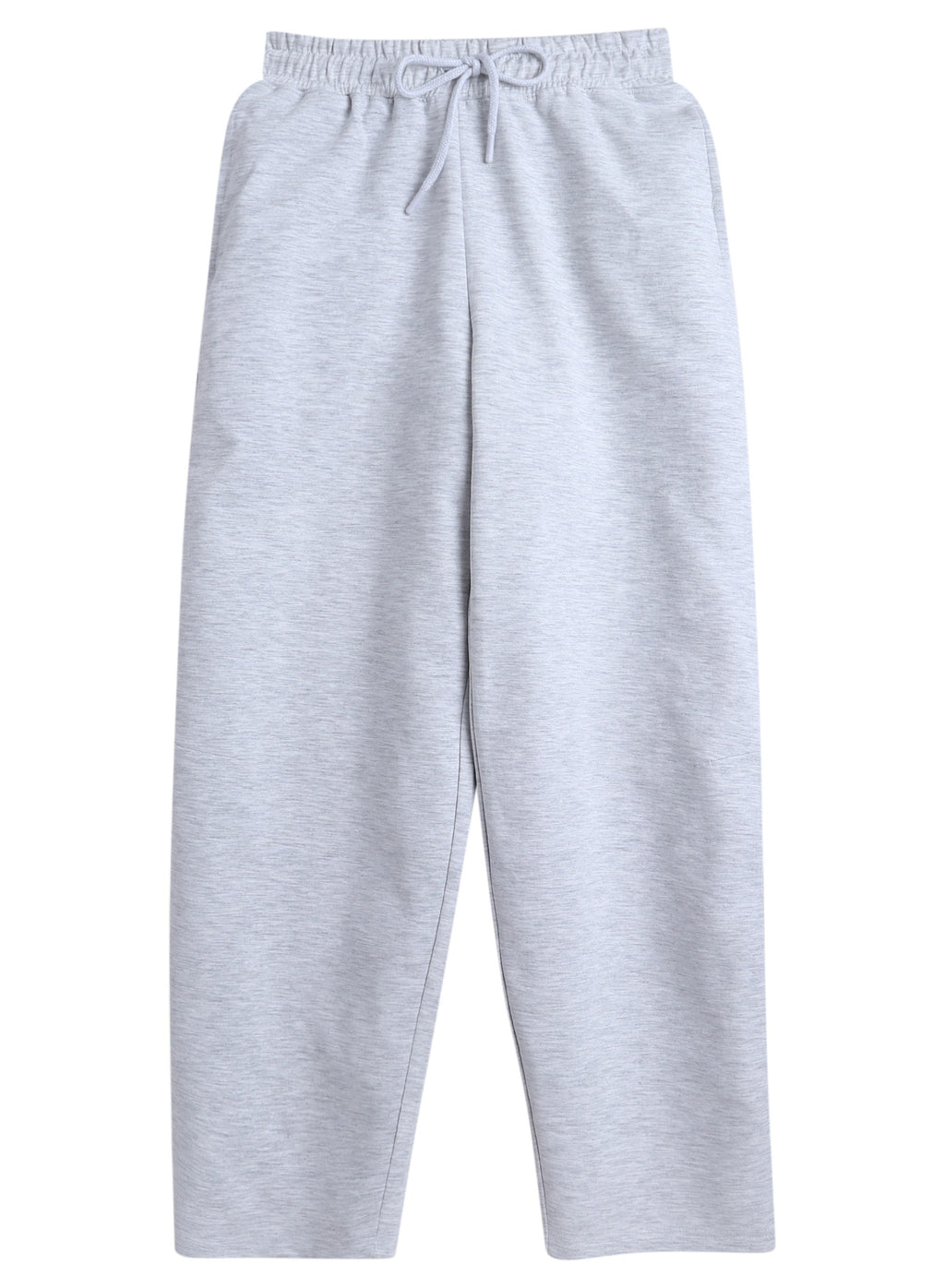 "Light Grey Straight-Leg Drawstring Joggers “Cotton Interlock