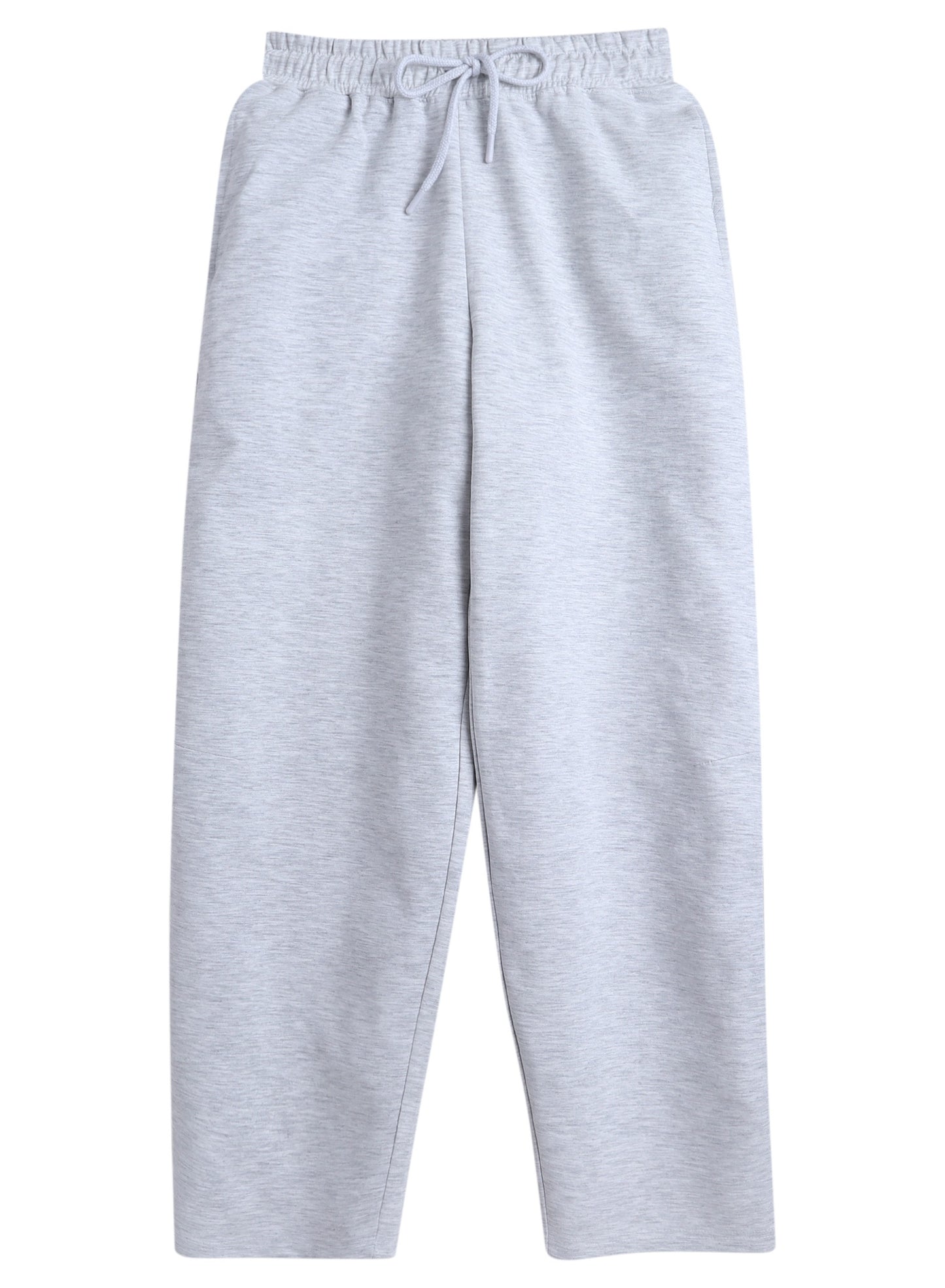 Light Grey Straight-Leg Drawstring Joggers –Cotton interlock