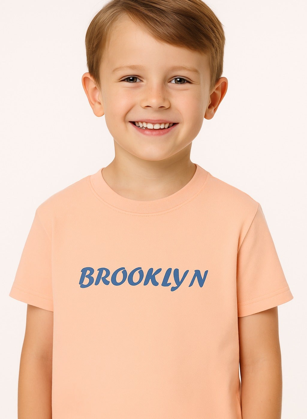 Junior Boys ‘BROOKLYN’ Graphic T-Shirt – Peach