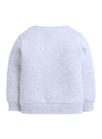 Girls’ Animal Print Patch Sweatshirt - Grey - Relaxed Fit