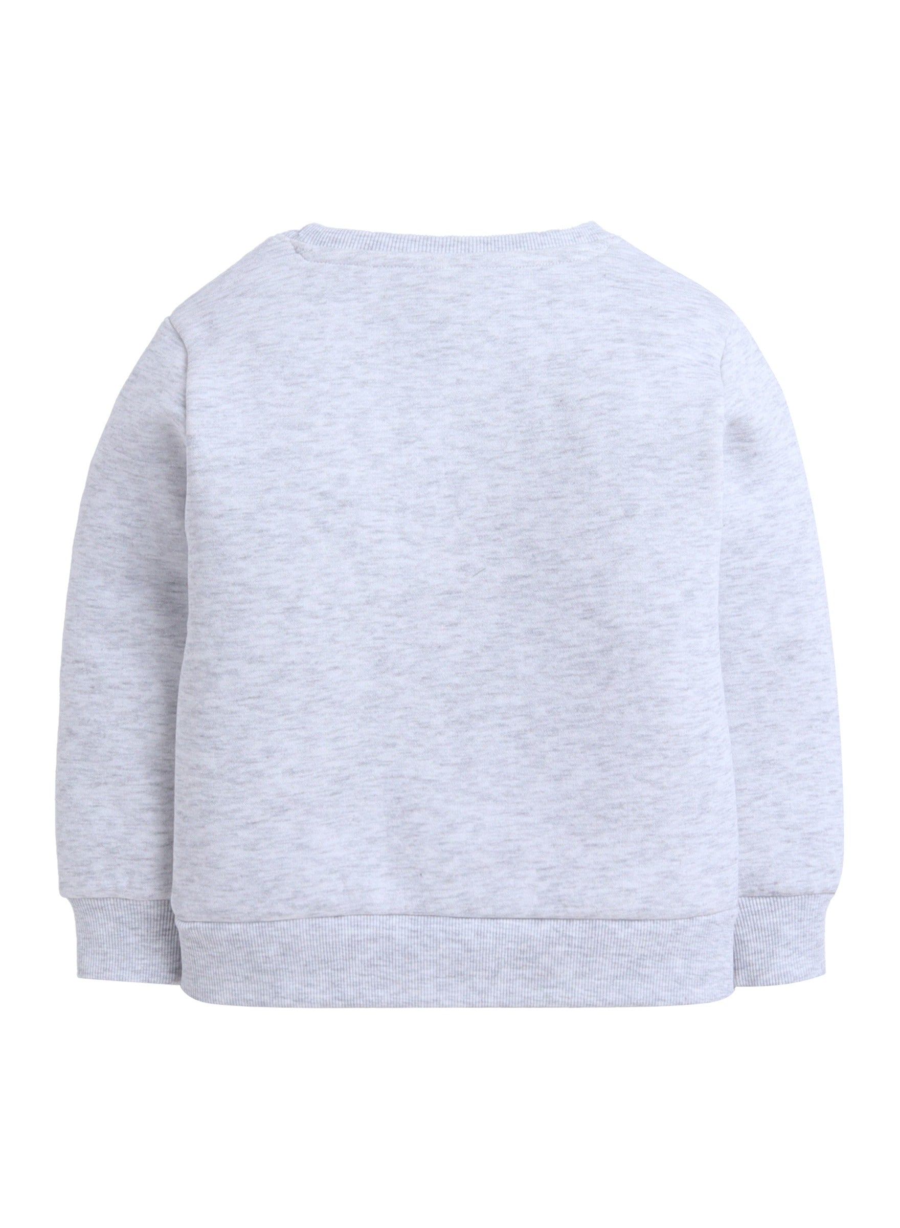Girls’ Animal Print Patch Sweatshirt - Grey - Relaxed Fit