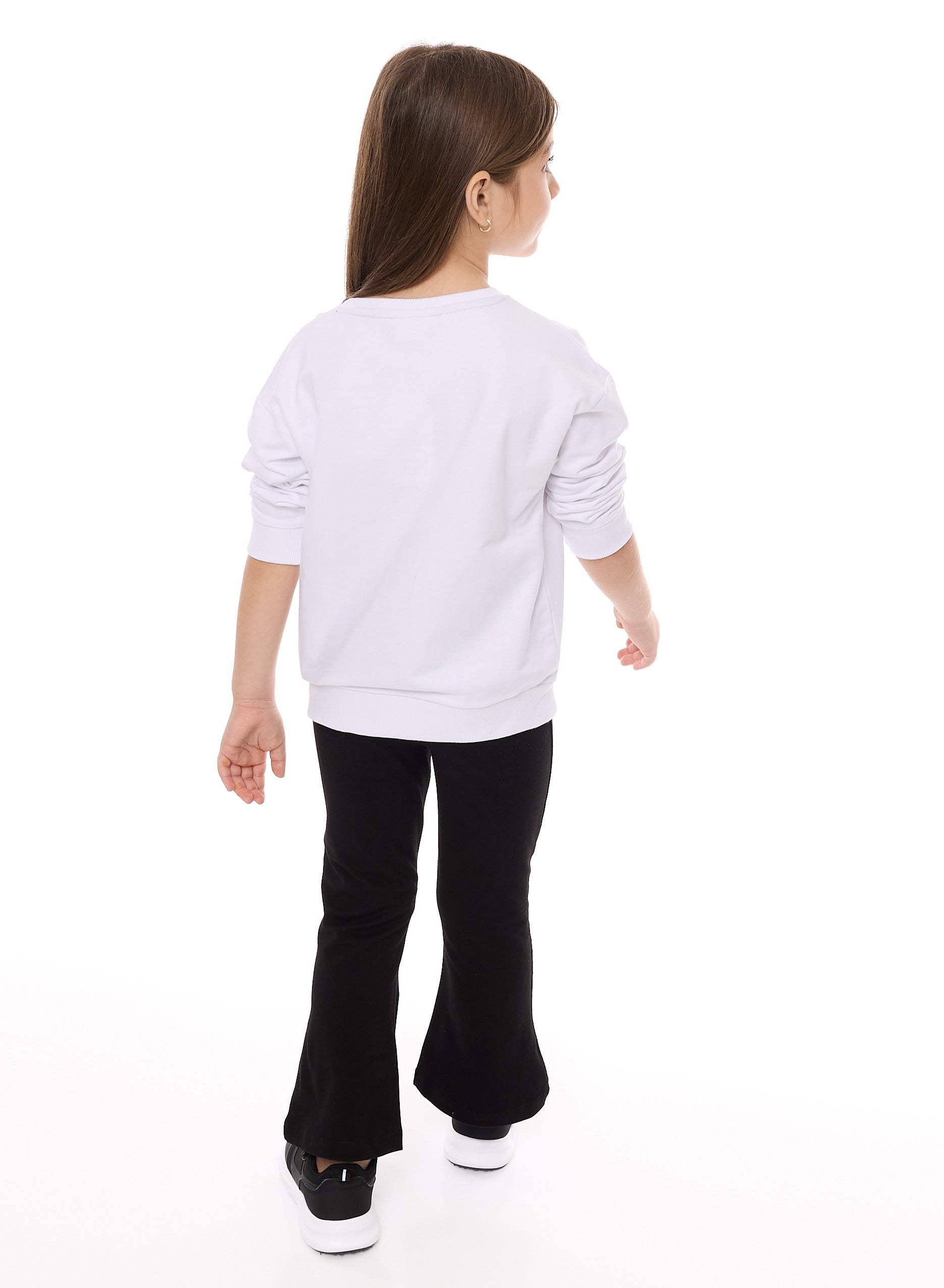 Victor And Jane Girls Set With Sequins Embroidered Top And Flared Leggings