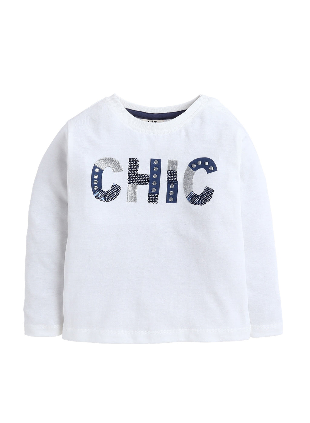 Infant Girls Navy Glitter 3-Piece Hoodie-Long sleeve Tee and Jogger Pants Set