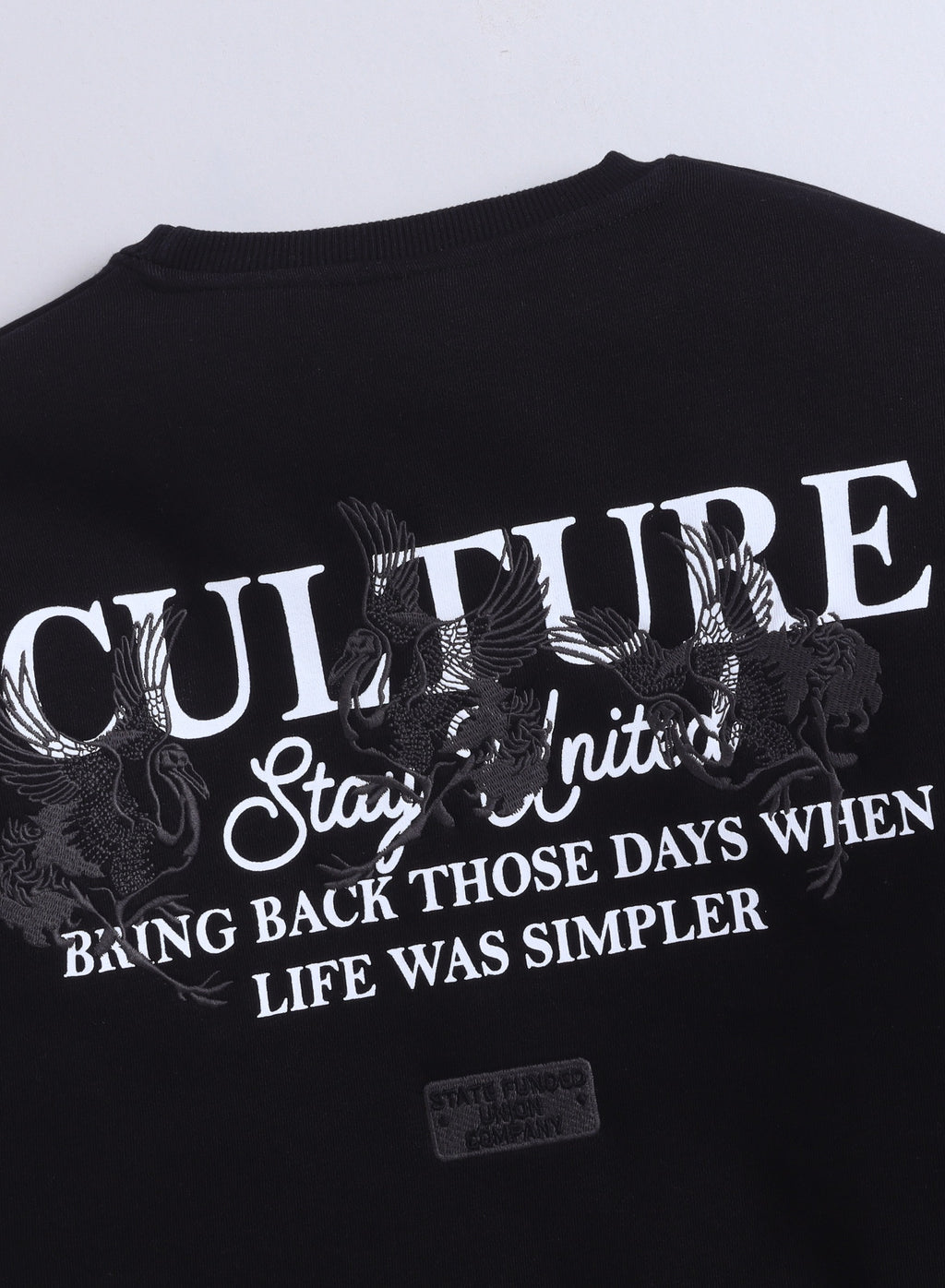 Boys' Black Œculture Stay United” Graphic Sweatshirt