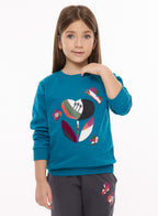 Girls- Embroidered Sweat Top And Jogger Set