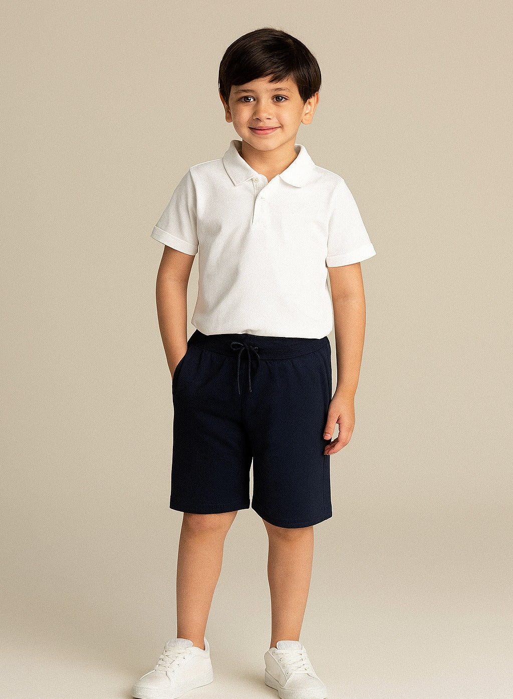 Boys French Terry Shorts 100% Cotton– Navy