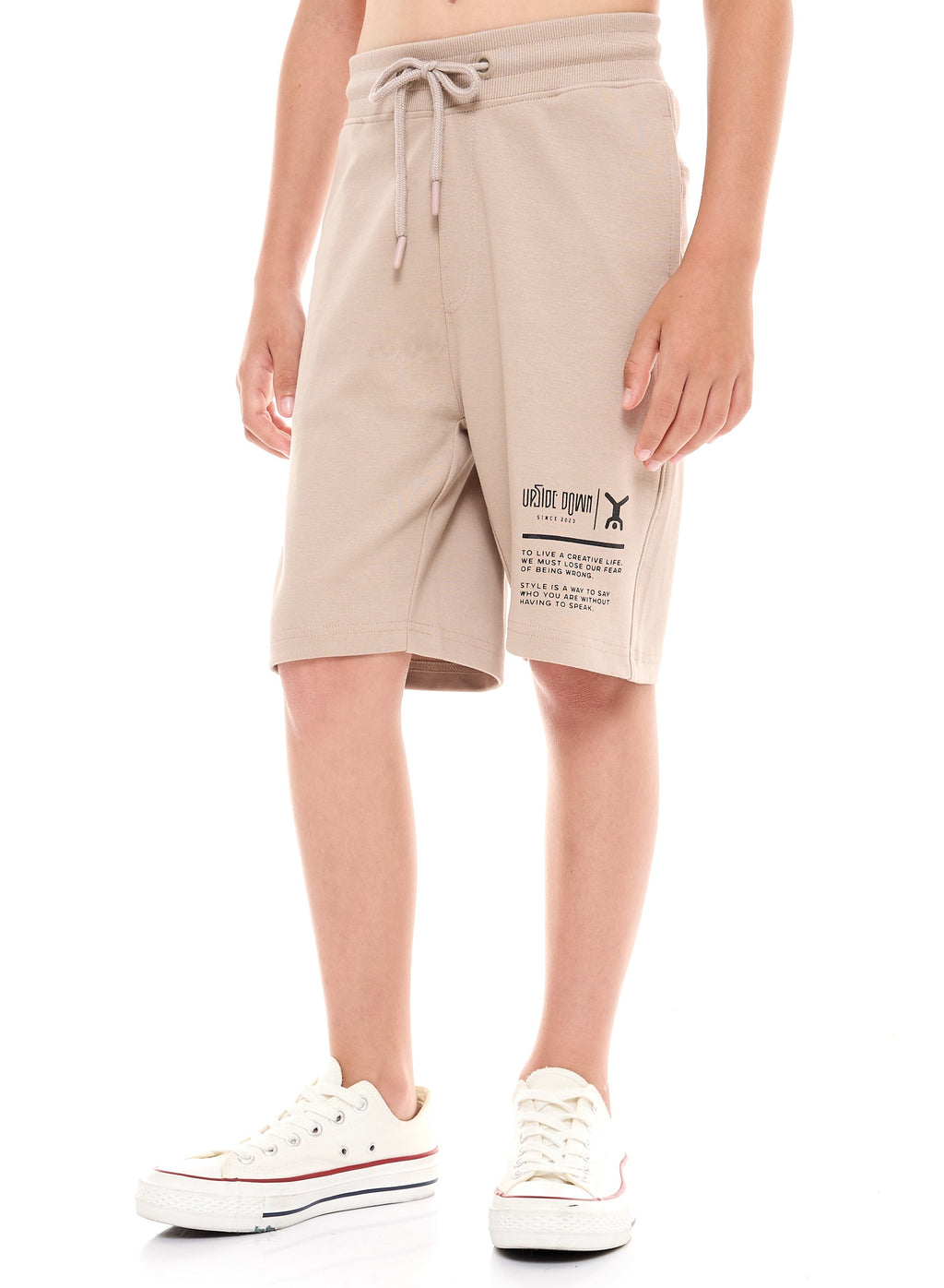 Victor and Jane Cotton Graphic Oversized T-Shirt & Shorts/Co-ord Set - Olive Green