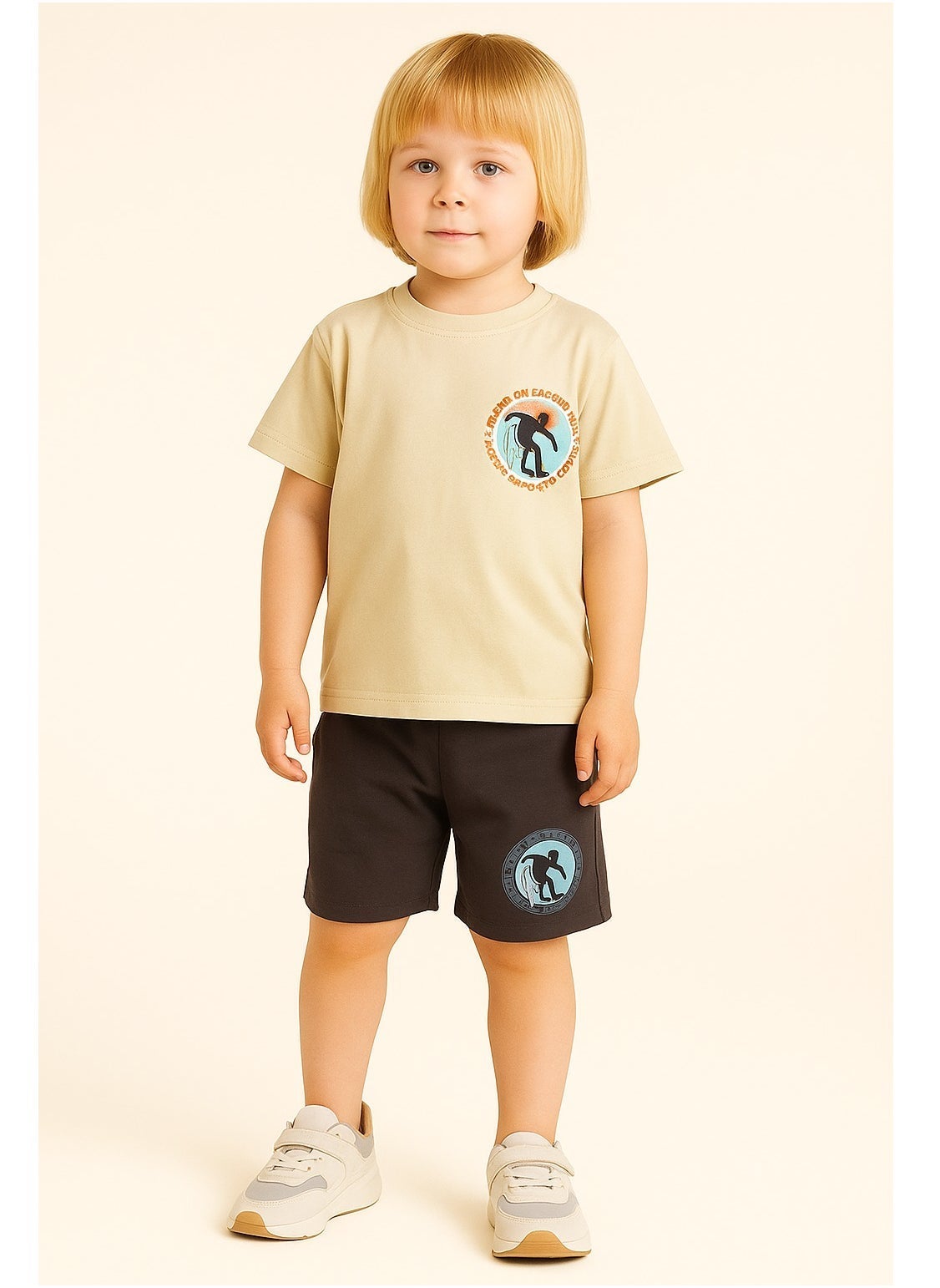 Victor and Jane JR Boys' 2PC Set – "Ride the Streets!" Skateboard, 100% Cotton Summer Wear, Comfertable, 2-3YRS