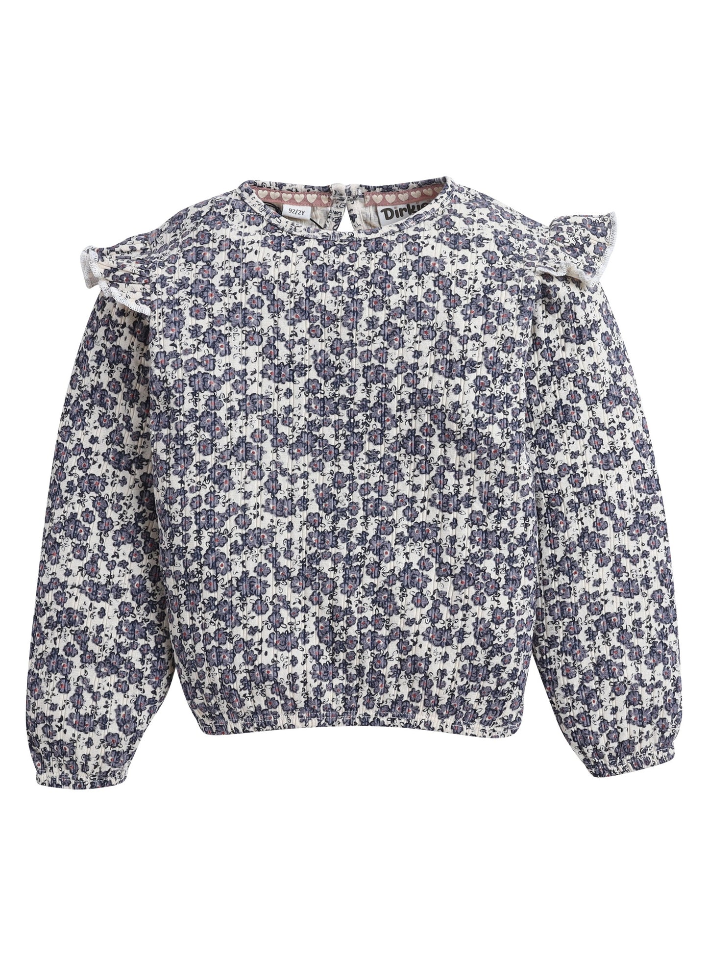 Dirkje Girls 2-Piece All-Over Floral Blouse and Flared Pant Set