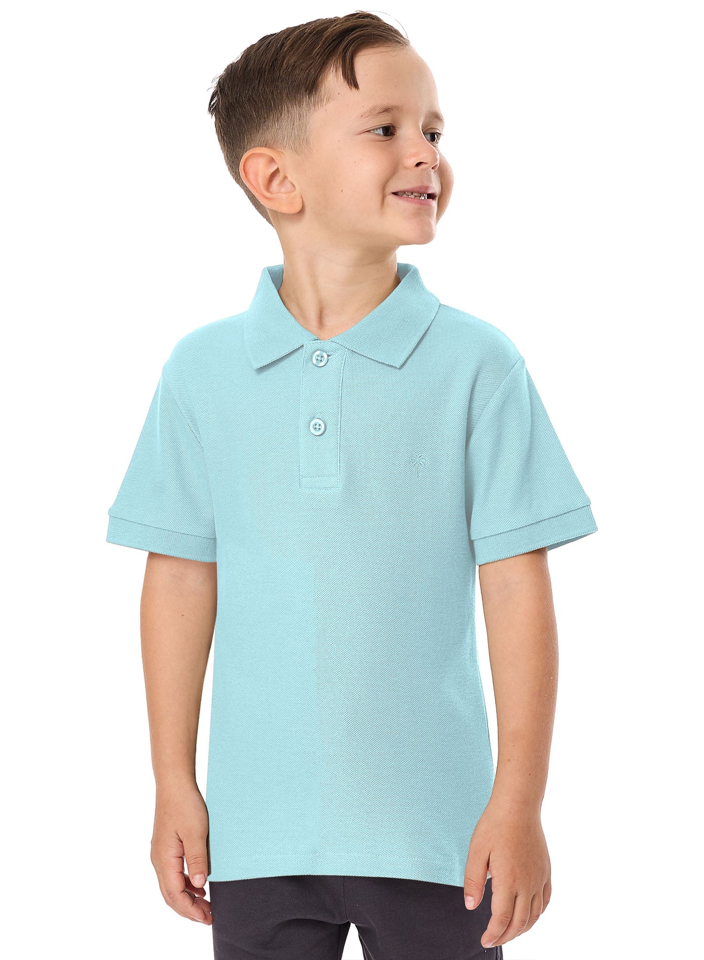 Victor & Jane Junior Boys' Polo T-Shirt – Light Blue