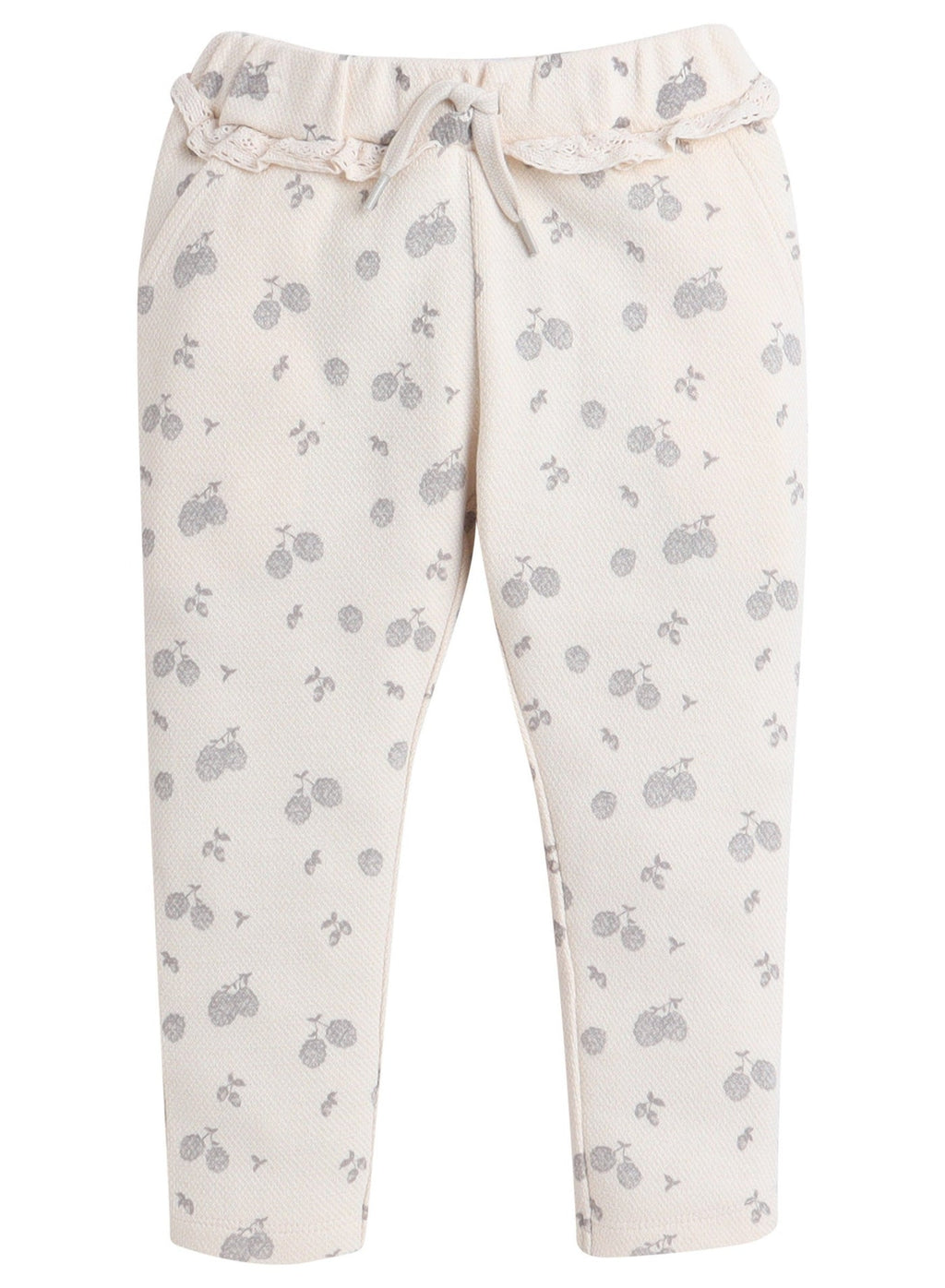 Dirkje Cotton All Over Fruits Printed Full Sleeves Sweatshirt & Joggers Co-Ords Set With Headband - Beige