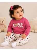 Girls 2-Piece Graphic Sweatshirt & Printed Jogger Pants Set