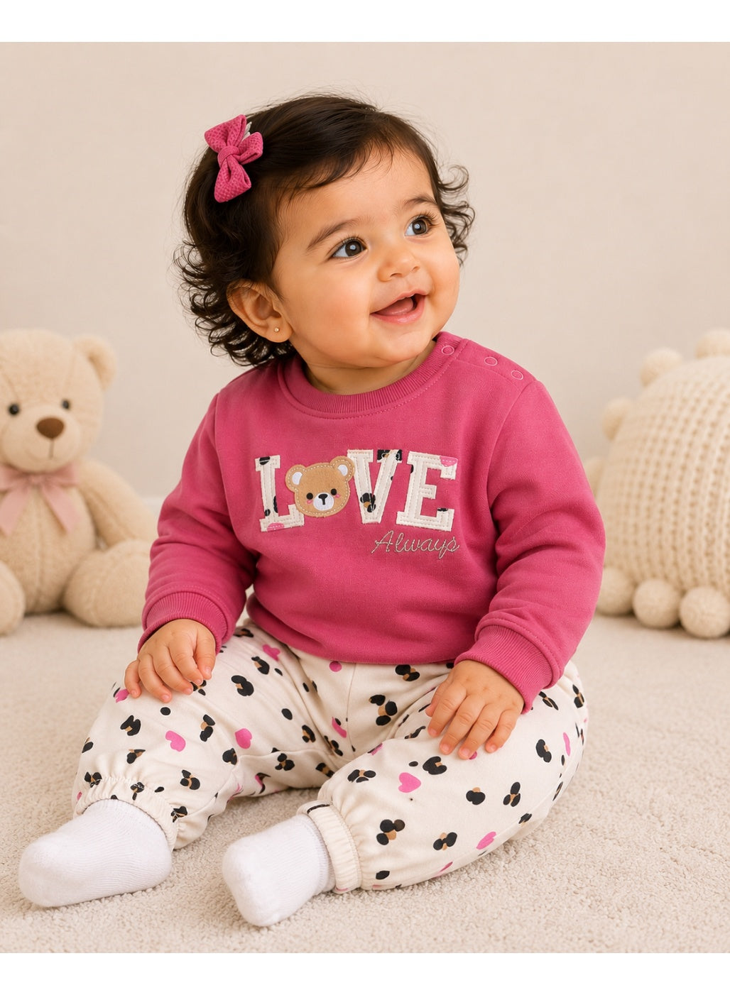 Girls 2-Piece Graphic Sweatshirt & Printed Jogger Pants Set