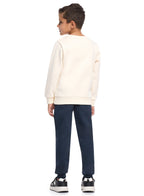 Victor And Jane Basketball League Printed Full Sleeves Sweatshirt And Joggers Set - White/Blue
