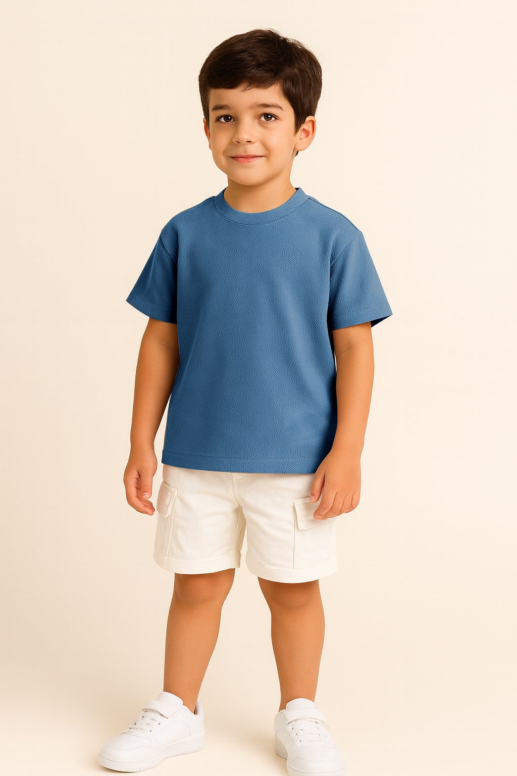 Junior Boys Textured Cotton T-Shirt