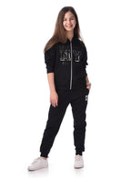 Sequins Embroidered Hoodie With Matching Joggers Comfy Fit
