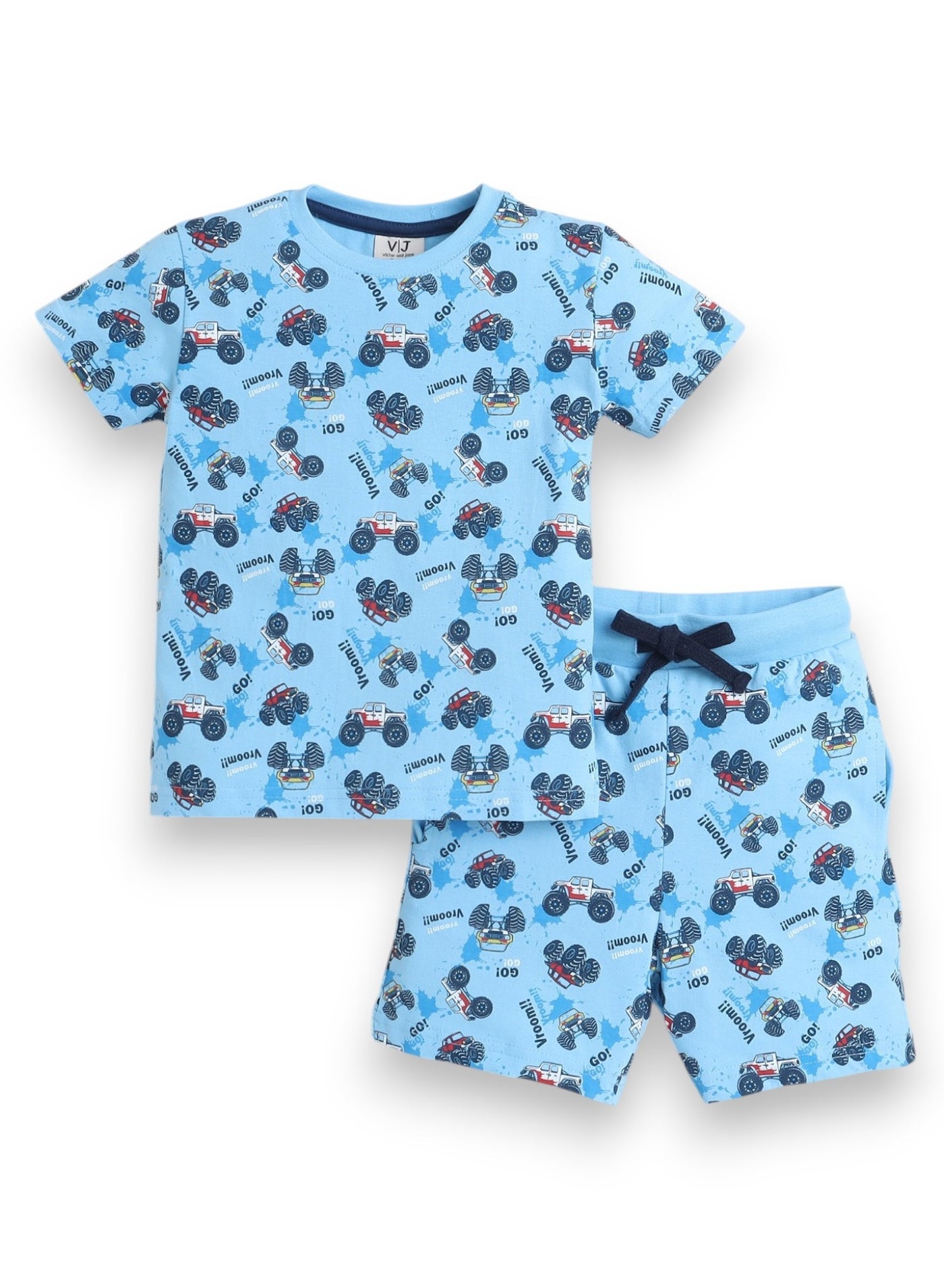 Victor And Jane - All-Over Printed T-Shirt And Shorts Pyjama Set