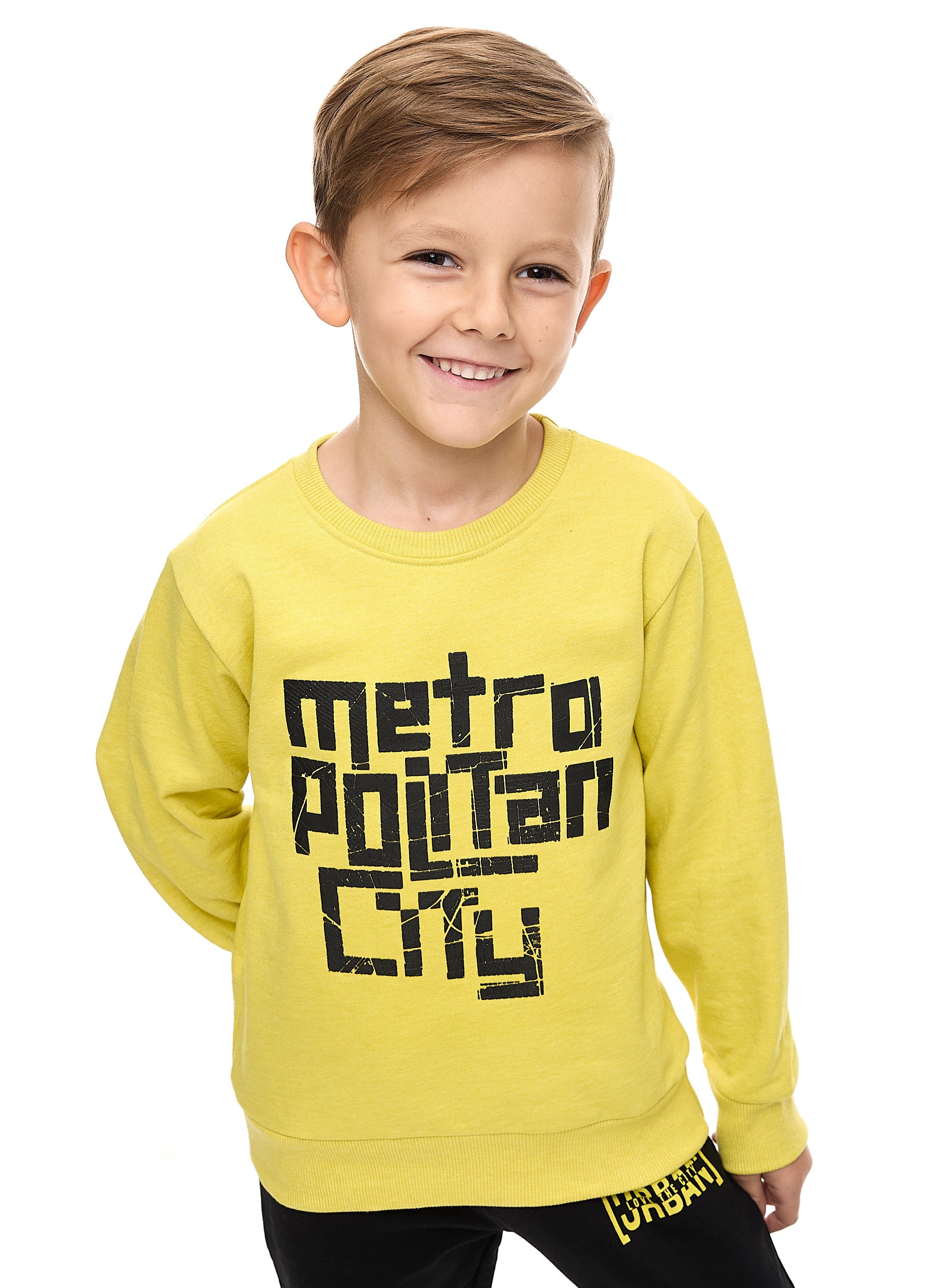 Boys' 2-Piece Sets Sweatshirt And Jogger Set Neon Green-Black