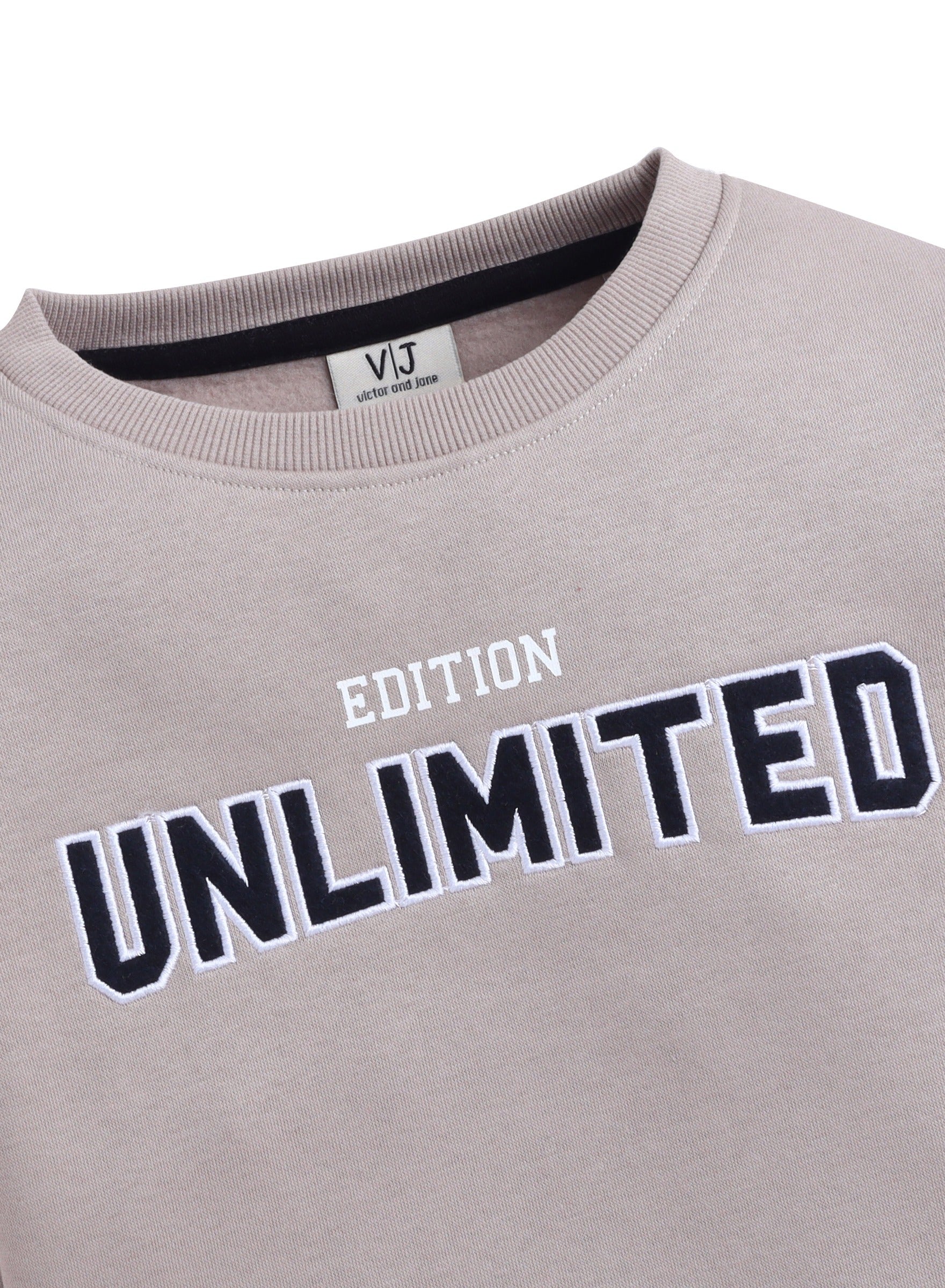 Boys' Beige "Unlimited Edition" Graphic Sweatshirt