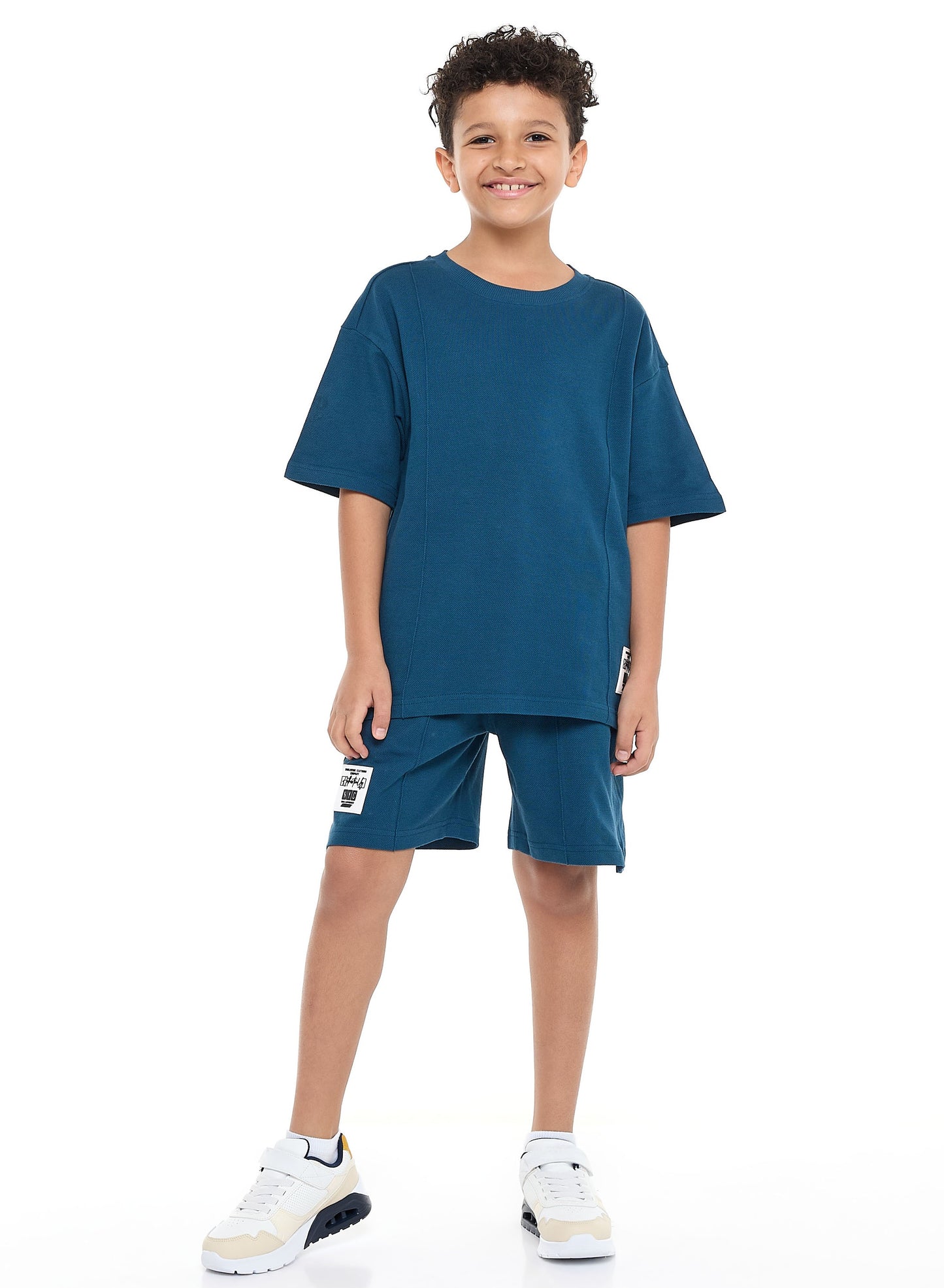 Victor and Jane Boys' Cord Set – Navy T-Shirt and Shorts Outfit