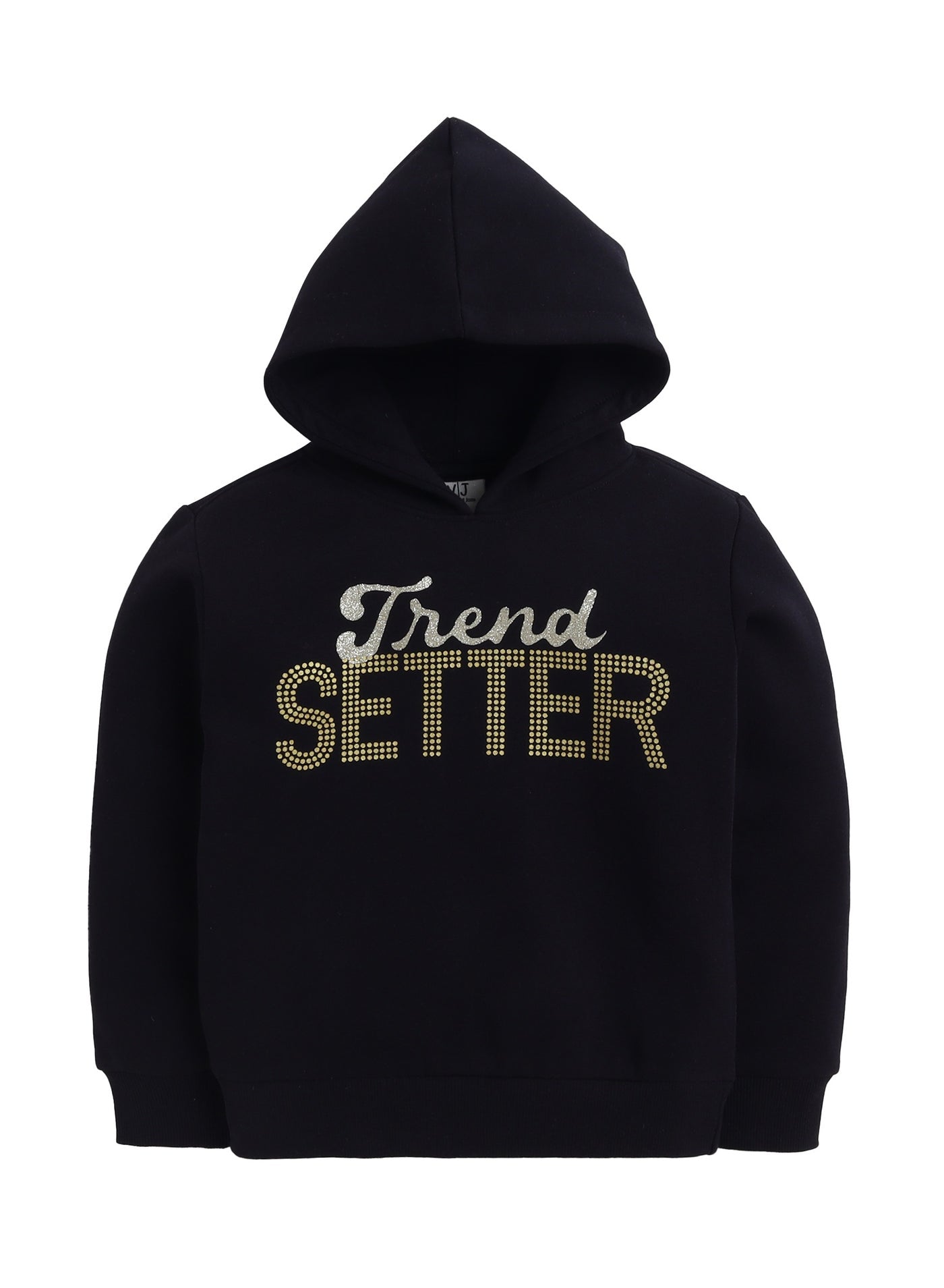 Girls “Girl Wonder” Fleece Hoodie – Black