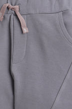 Dirkje Animals Printed Full Sleeves Sweatshirt With Joggers Set - Grey/White