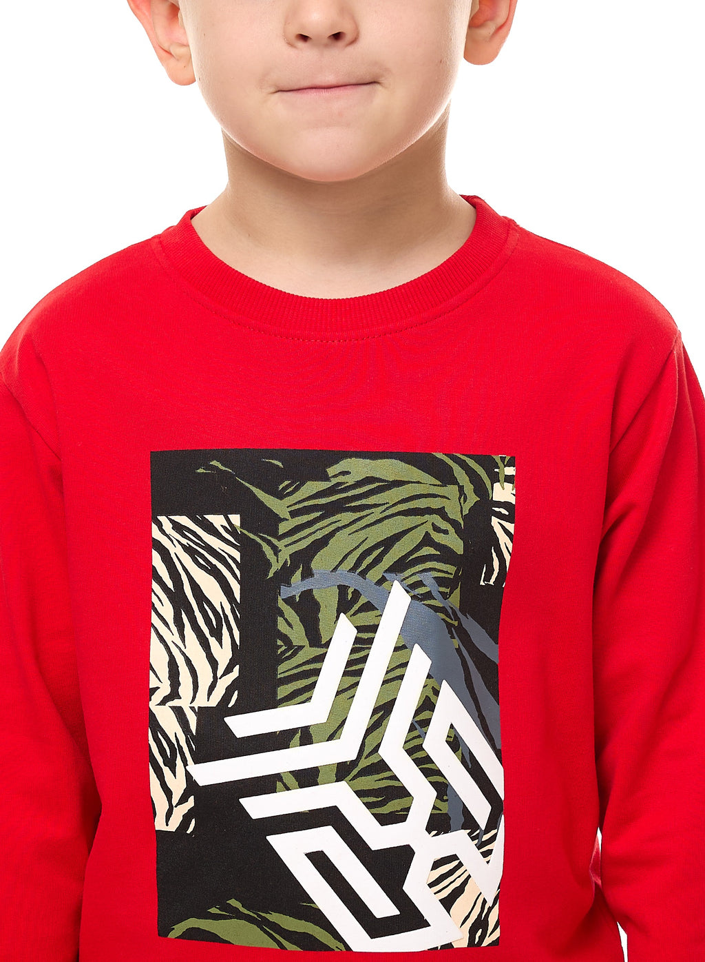 Boys' 2-Piece Sweatshirt And Jogger Set Red-Navy