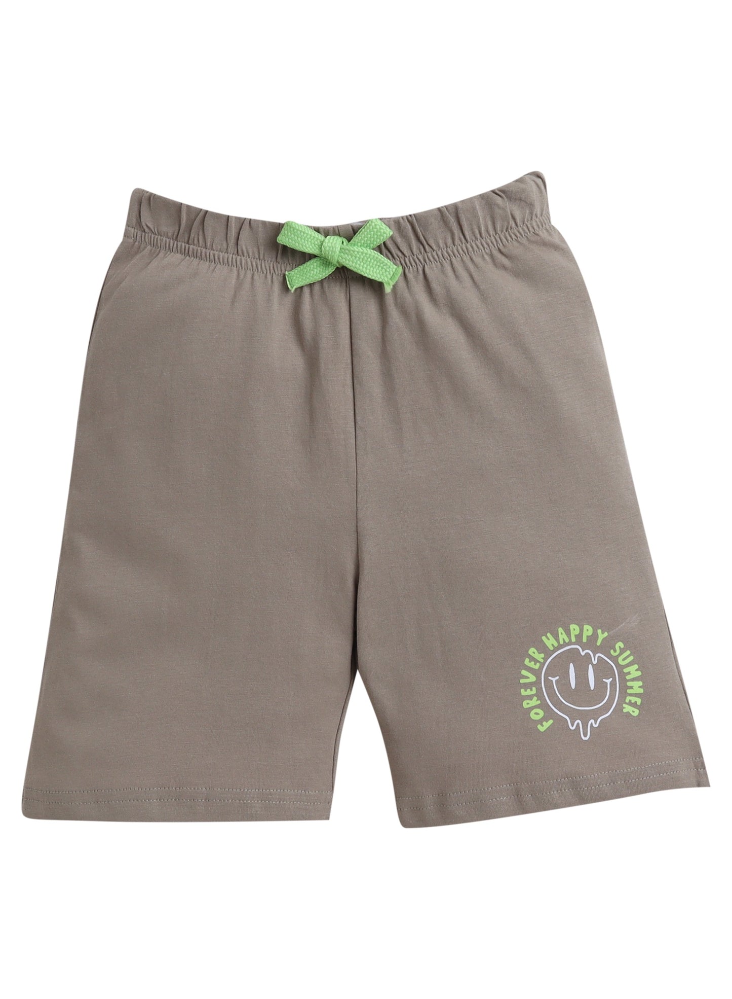 Boys' Slogan Print Shorts with Lace-up and Elasticated waist - pack of 3