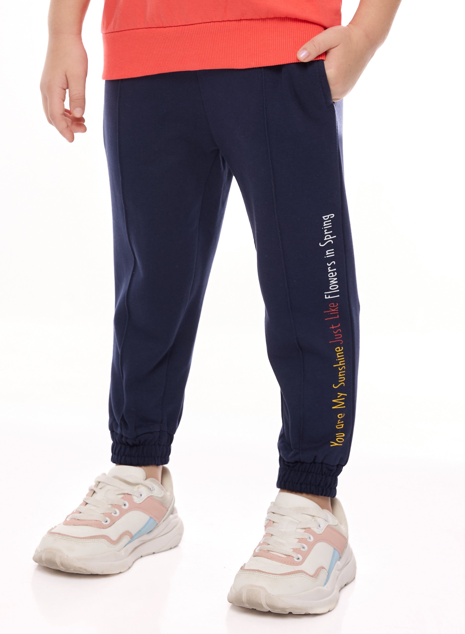 Girls- Floral Embroidered Hoodie With Matching Joggers